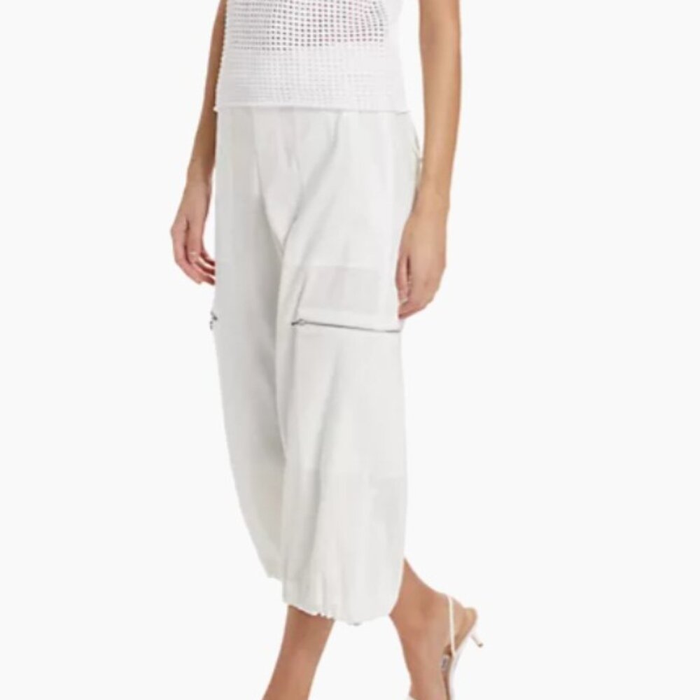 Vince.  Low-Rise Cropped Parachute Pant in Off White NEW